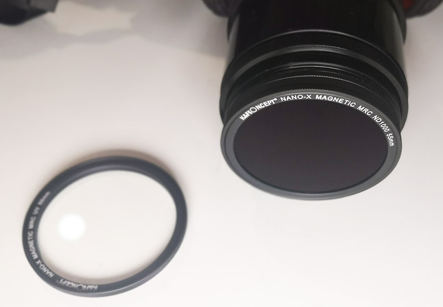 K&F Concept Magnetic filters kit ND1000 and CPL stacked on ring